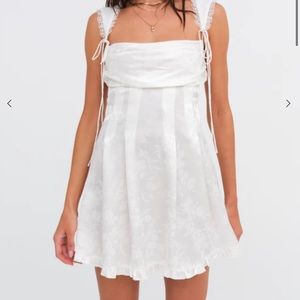 For Love and Lemons White Holland Mini Dress